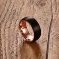 thumbnail image 3 of Black Men Tungsten Ring 8mm Inner Rose Gold Tungsten Jewelry, 3 of 5