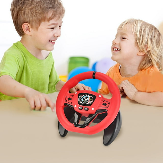 SPOORYYO Children's Puzzle Racing Wheel with 360 Degree Rotation Traffic Knowledge Sounds and Strong Suction Cup