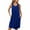 Blue1, variant on Jalioing Womens Nightgown with Pocket Sleeveless Scoop Neck Flowy Night Dress Pleated Print Sleep Dress Loungewear