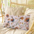thumbnail image 4 of Pink Spring Floral Pillow Covers, Linen Long Throw Pillow Case, Summer Botanical Vintage Birds Holiday Pillow Protector Decorative Cushion Cover for Living Room/Bedroom 12" x 20", 4 of 8