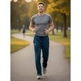 thumbnail image 5 of Men's Running Pants Lightweight Joggers Athletic Pants with Zipper Pockets Dark Blue M, 5 of 6
