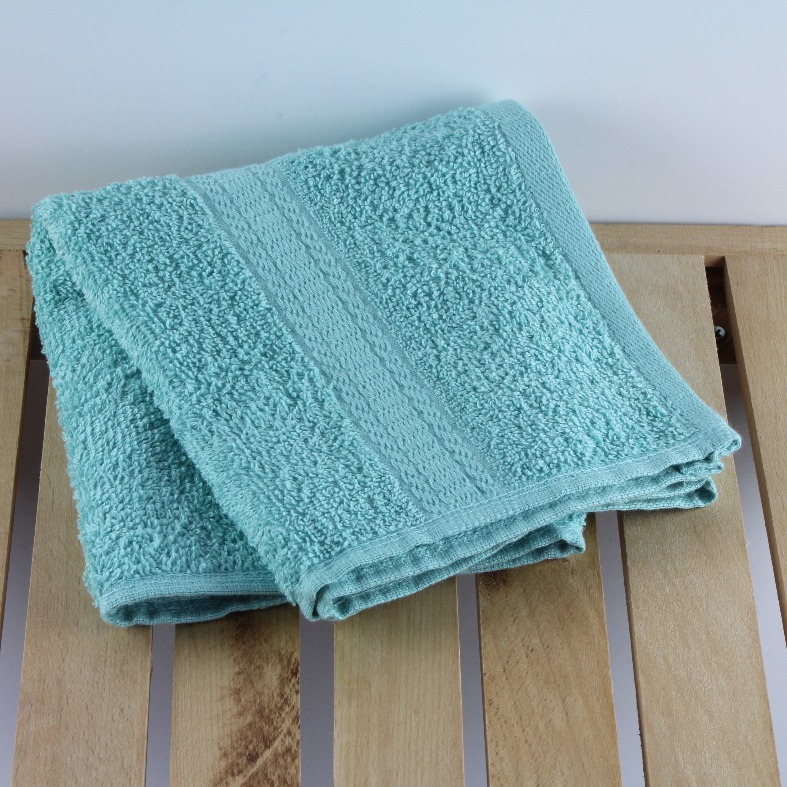 Mainstays Basic Bath Collection Single Hand Towel, Solid Aqua