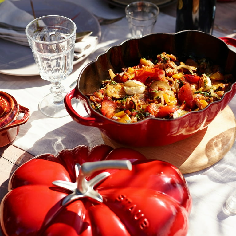 Staub Beautiful Enamel Cast Iron 3-qt Tomato Cocotte - Cherry