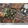 thumbnail image 2 of Soimoi Modal Satin Fabric Floral & Damask Patchwork Printed Fabric 1 Yard 42 Inch Wide, 2 of 3