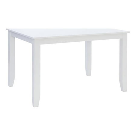 Pemberly Row Wood Casual Rectangle Dining Height Table Seating for 6 in White
