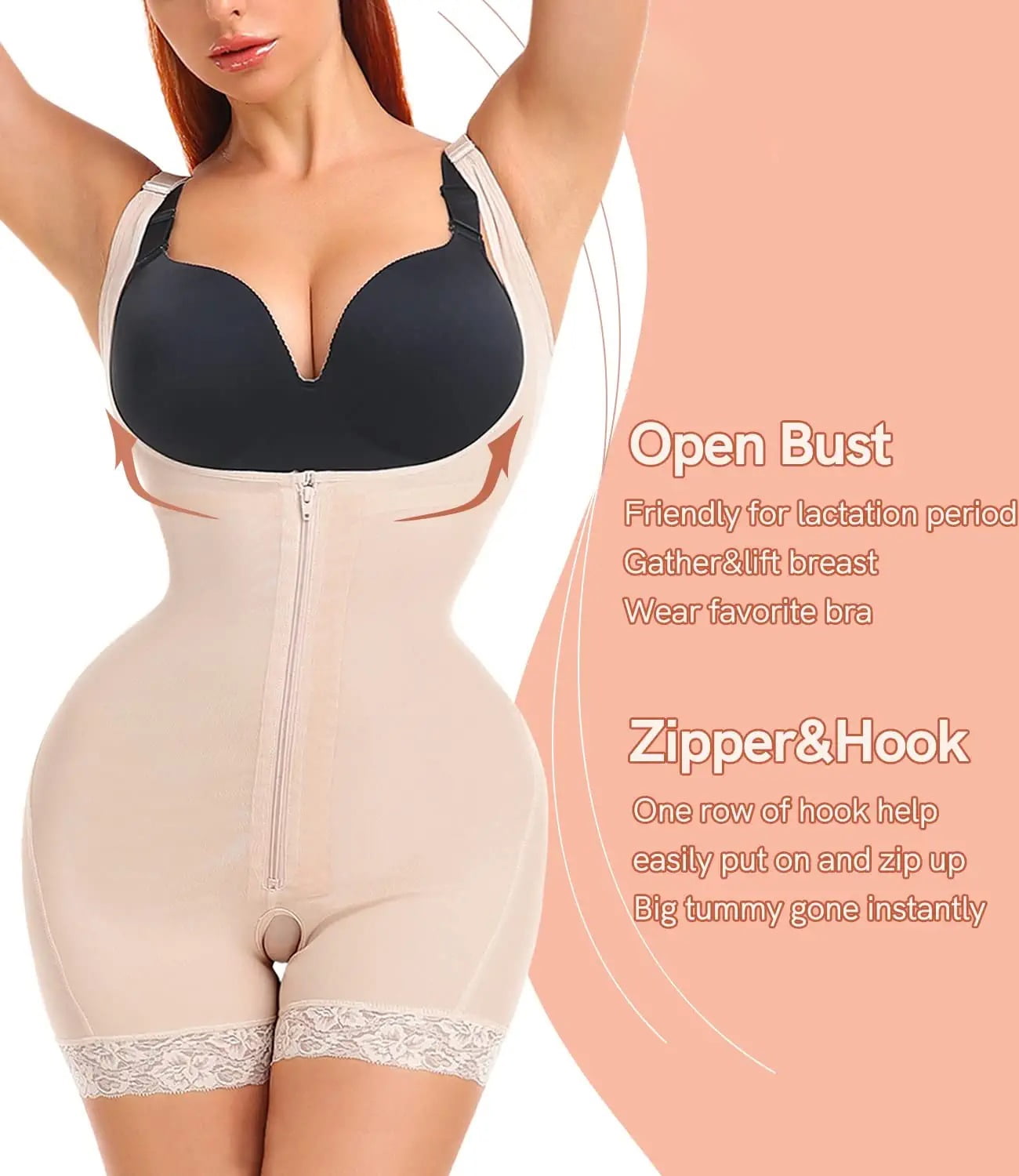Front Zipper Slimming Bodysuit Shapewear for Women Postpartum Full Body Shapewear  Plus Size Colombianas Shaper - China Waist Cincher and Shapewear price
