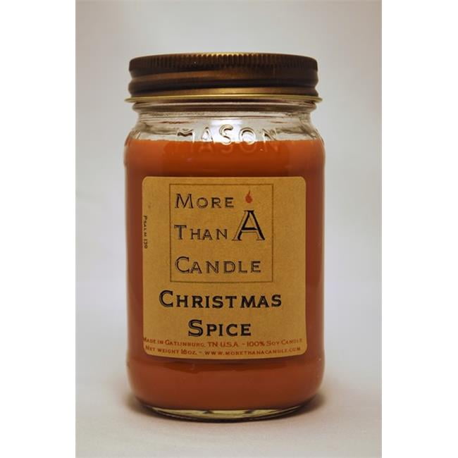 More Than A Candle CMS16M 16 oz Mason Jar Soy Candle, Christmas Spice