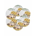 thumbnail image 7 of 13 Inch Round Placemats Set of 6, Sunflowers Trucks Non Slip Heat Insulation PP Table Mats, Spring Farmhouse Eucalyptus Gray Wooden Washable Place Mats for Kitchen Dining Party Table Decor, 7 of 7