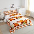 thumbnail image 2 of Thanksgiving Comforter Set Women Fall Decor Bedding Queen Size Autumn Harvest Decoration Bedding Comforter Sets Rustic Farm Maple Leaves Pumpkin Duvet Insert Geometry Stripe Print Quilt, 2 of 5