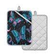 thumbnail image 2 of 2 Pack Pot Holders for Kitchen Heat Resistant Hot Pads Sets for Cooking Baking Butterfly and The Moon, 2 of 7
