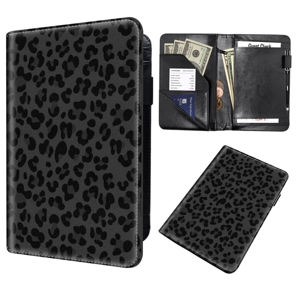Organizador para camareras Server Book SDDFRHGH, piel sintética, negro