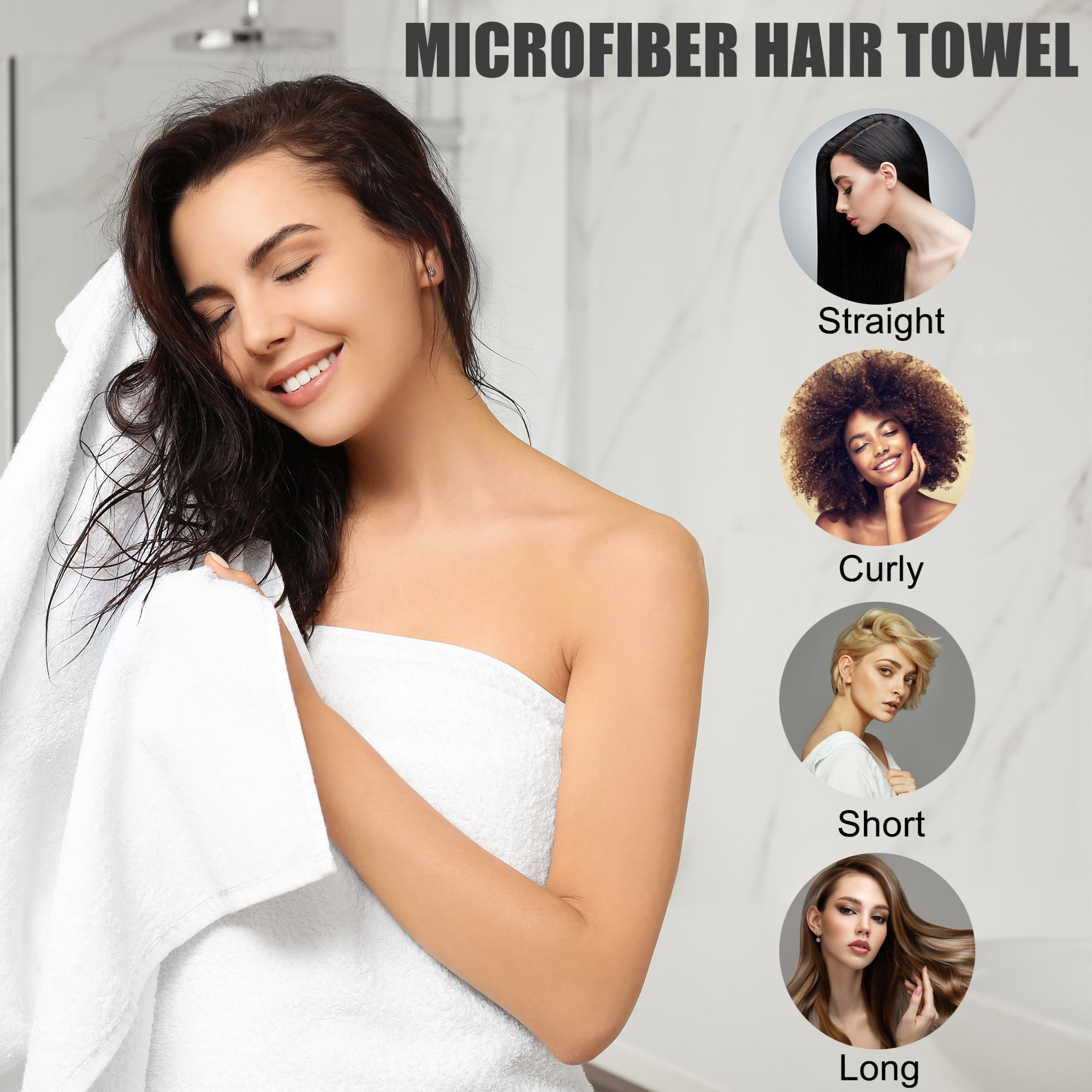 Unique Bargains 2 Pcs Soft Hair Towel Coral Fleece for Wet Long Hair Purple