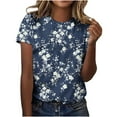 thumbnail image 2 of Fengqque 2025 Modern Women's Casual Round Neck Printed Pullover Short Sleeve T-Shirt, 2 of 5
