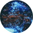 thumbnail image 1 of Ahgly Company Machine Washable Indoor Round Transitional Blue Ivy Blue Area Rugs, 5' Round, 1 of 7