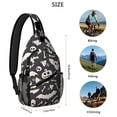 thumbnail image 5 of Sling Backpack,Spooky Halloween Icons Pattern Sling Bag with Water Bottle Holder,Waterproof Sling Bag for Men/Women with Headphone Jack for Hiking,Travel, 5 of 6