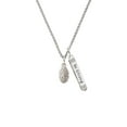thumbnail image 2 of Delight Jewelry Silvertone Pine Cone Silvertone Be Strong and Courageous Bar Charm Necklace, 23", 2 of 4