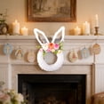 thumbnail image 4 of Xecvkr Easter Bunny Shaped Wreath Suitable for Front Door Hanging Window Display Or General Easter Spring Decoration Features Bunny Ear White, 4 of 6