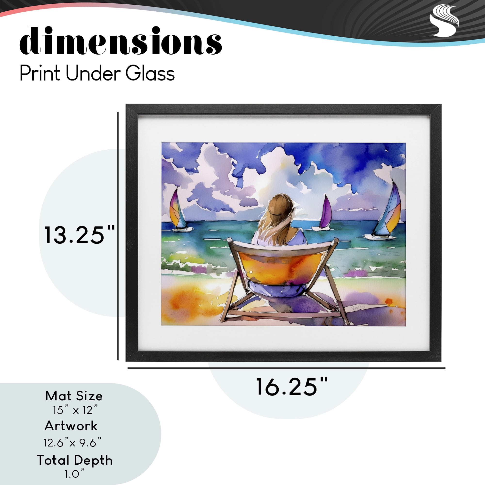 Stupell Industries Front Row to Paradise Black Framed Print Under Glass, design by Shelly Craig