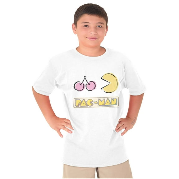 PACMAN Video Arcade Game Cherries Crewneck T Shirts Boy Girl Teen Brisco Brands S