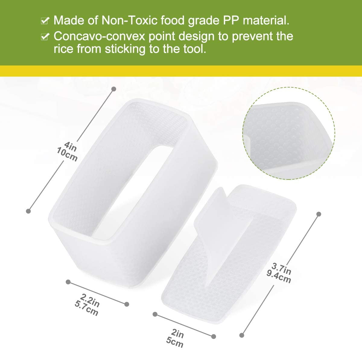 GABO Non Stick Musubi Maker, Press Mold, Certifed Safety, None Toxic, BPA  Free (White)