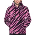 thumbnail image 4 of Hoodies for Men - pink black zebra print striped Long Sleeve Comfrt Men'S Fashion Hoodies & Sweatshirts, Sweatshirts for Men Hoodies Pullover Clothing Clothes with Pouch, 4 of 7