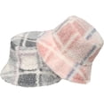 thumbnail image 2 of CoCopeaunts Plaid Bucket Hat for Women Age-Defying Casual All-Match Winter Thicken Warm Lambs Wool Windproof Fisherman Hat, 2 of 8