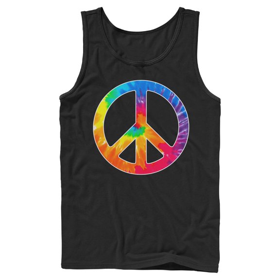 Mens Lost Gods Tie Dye Peace Tank Top