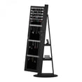 thumbnail image 3 of 360° Swivel Standing Jewelry Cabinet with Full Length Mirror Lockable Black MDF Jewelry Armoire Organizer Interior Lighted Mirror for Bedroom Dressing Room, 3 of 10