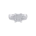 thumbnail image 2 of 10kt White Gold Round Diamond Cluster Bridal Wedding Engagement Ring 1/2 Cttw, 2 of 4
