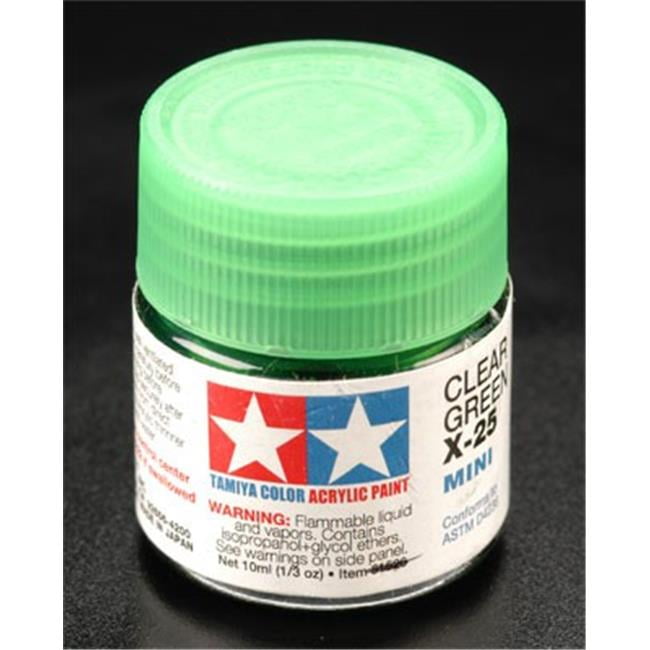 Tamiya Paint TAM81525 Tamiya Mini X-25 Arcylic Glass Jar Paint - Clear Green