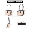 thumbnail image 4 of Spencer Women Lady Large Tote Bag Handbags PU Leather Hobo Shoulder Bags Top Handle Satchel Purse, White, 4 of 9