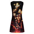 thumbnail image 4 of JUNWELL Womens Grande Taille Robe Dégagement Femmes en Vrac V-Cou Été Solide à Manches Courtes en Coton et en Lin Robe Marine, 4 of 5