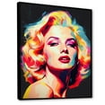 thumbnail image 2 of Designart "Marilyn In Color Pop Art" Modern Floater Framed Wall Art Living Room, 2 of 7