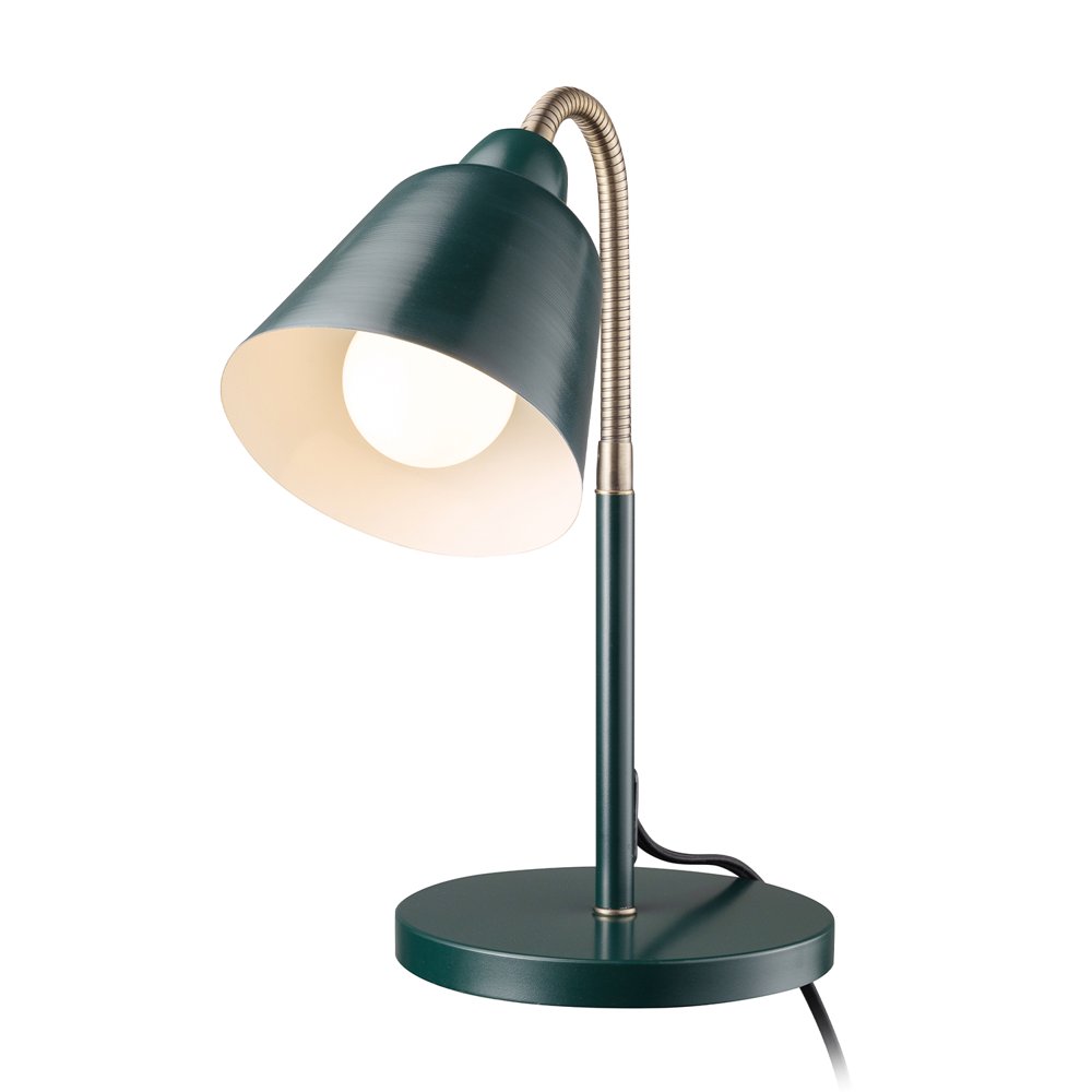 Globe Electric Forest 16" Matte Green Desk Lamp with Matte Brass Accent