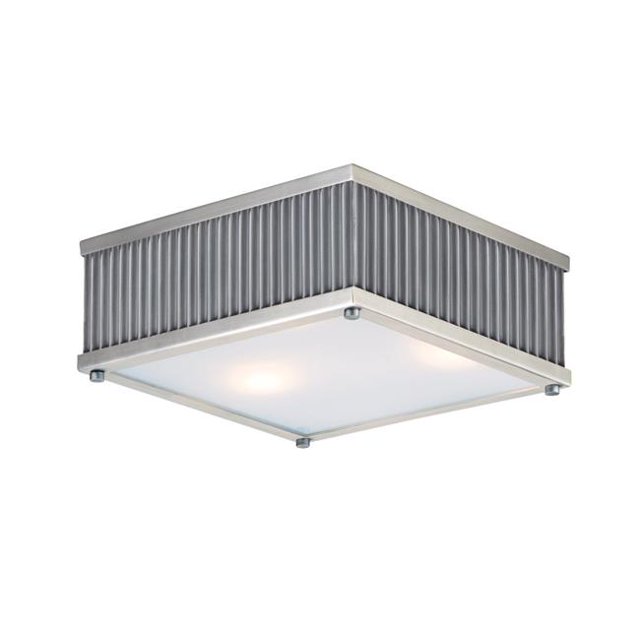 Maxim 26010WZSN Ruffle 3-Light Flush Mount, Weathered Zinc & Satin Nickel