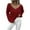 Wine, variant on IROINNID Womens Sweater V-Neck Pullover Sweater Solid Color Comfy Short Length Long Sleeve Sweater Top Sweater