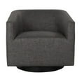 thumbnail image 2 of 30 Inch Modern Swivel Accent Chair Handcrafted Ash Wood Gray Polyester- Saltoro Sherpi, 2 of 5