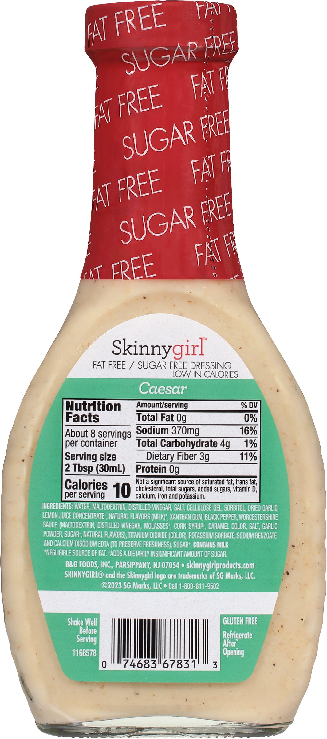 (3 pack) Skinnygirl, Fat-Free, Sugar-Free Caesar Salad Dressing, 8 fl oz