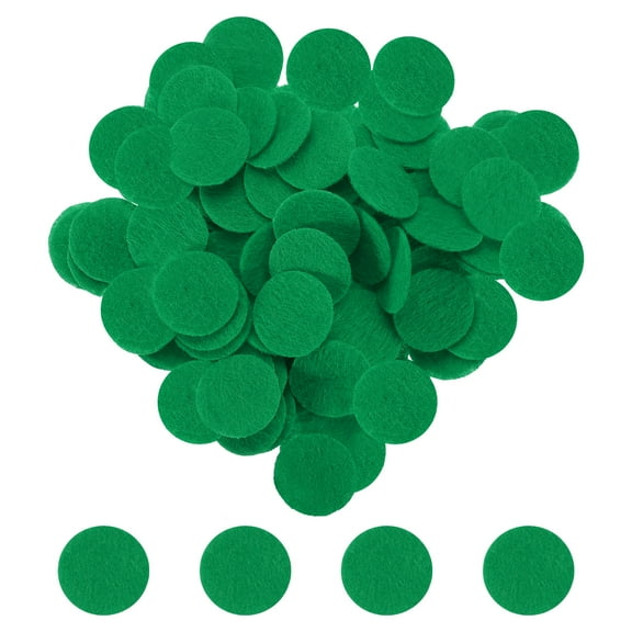 Uxcell 500pcs Round Felt Circles, 30mm 3/8 Pre Cut Felt Craft Pads Non-Woven Mini Felt Fabric Circles for DIY Projects, Green