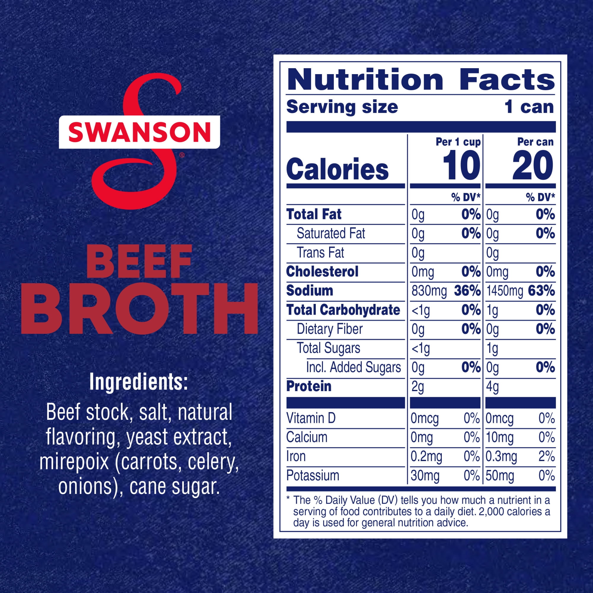 (8 pack) Swanson Beef Broth, 14.5 oz Can