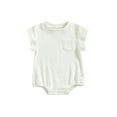 thumbnail image 1 of Faithtur Nouveau-Né d'Été Romper, Casual Manches Courtes Col Rond de Couleur Unie Bodysuit, 1 of 8