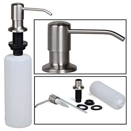 Stainless Steel Built In Pump Kitchen Sink Dish Soap Dispenser Stainless Steel Built In Pump Kitchen Sink Dish Soap Dispenser Large Capacity 17 Oz Bottle