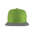 thumbnail image 2 of Top Headwear Flat Bill Adjustable Snapback Cap - Lime/Grey, 2 of 4