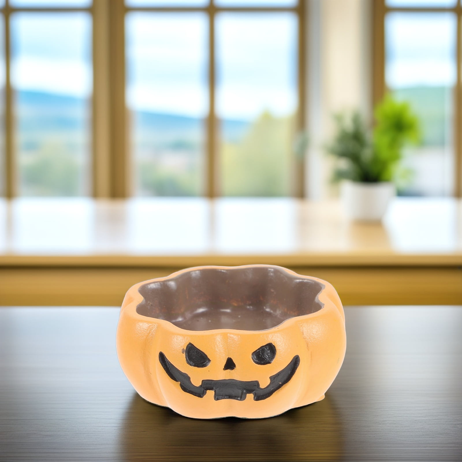 DEEPCRAFF Pumpkin Shape Reptile Water Bowl, Orange Resin Feeding Dish for Snakes, Lizards, Turtles, Terrarium Decor