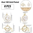 thumbnail image 6 of 8 Pcs Enamel Moon Star Pendant Charms Gold Plated Celestial Charm Hollow Star Moon Theme Cubic Zirconia Pendants, 6 of 6