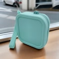 thumbnail image 2 of Compact Storage Pouch Waterproof Silicone Storage Bag with Wrist Strap Square Shape Zipper Closure Portable Earphone Lipstick Cards Storage Pouch, 2 of 8