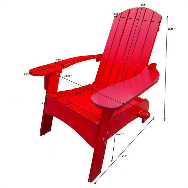 Folding Chair with Adjustable Height and Curved Back Design Adirondack Chair with Adjustable Backrest and Armrests Porch Chair with Wood Legs for Indoor Outdoor Garden Easy Assemble Walmart