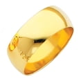 thumbnail image 2 of 14k White Italian Gold Plain High Polish Domed Classic Wedding Ring 8mm, 2 of 2
