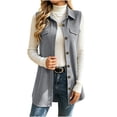 thumbnail image 2 of Women's Vintage Solid Color Button Fashion Casual Lapel Cardigan Jacket Top For Everyday Style, 2 of 8