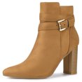 thumbnail image 1 of De mujer Hebilla Tacones gruesos Botas Botines marrones 42, 1 of 7